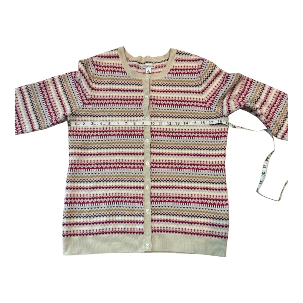 Croft & Barrow Womens Medium Fair Isle Cardigan Sweater Multi Color Button Front - Picture 4 of 6